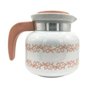 MCM Porcelain Carafe Teapot Coffee Pozanni Brazil Pink Flowers 4 Cup